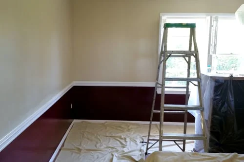 Color Splash Painting crew prepping an interior before painting